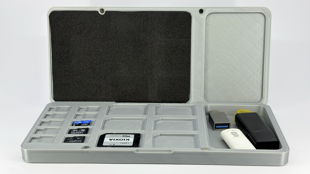 NOVALIT LABS | Magnetic Memory Card Case | Holds 10x microSD, 6x SD & USB Reader | Easy Slide-Access EVA Foam Storage Box